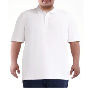 George Men's 3XL (54-56) White Short Sleeve Collared Jersey Pique Polo Shirt New